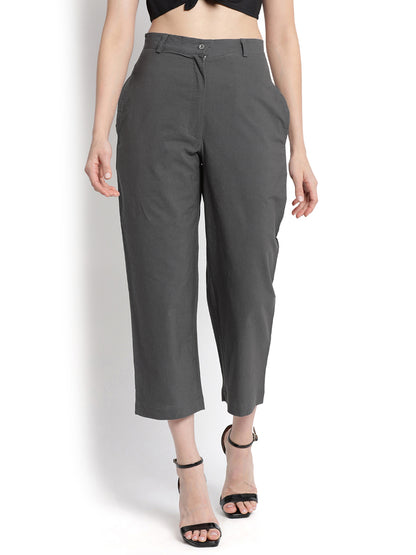 Dark grey Narrow Cropped Pant