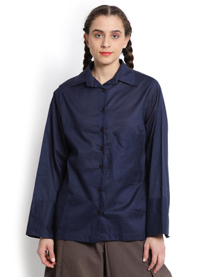 Dark Navy Blue Long cuff shirt