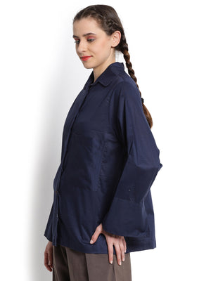 Dark Navy Blue Long cuff shirt