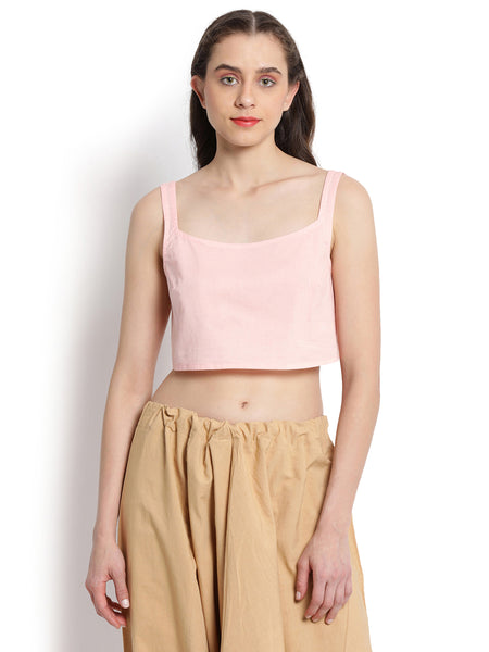 Baby Pink Crop Top With Straps