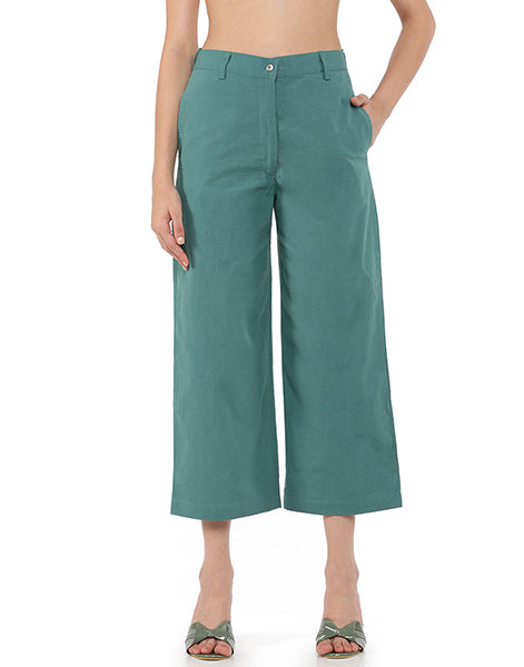 Slate Blue Wide cropped pant