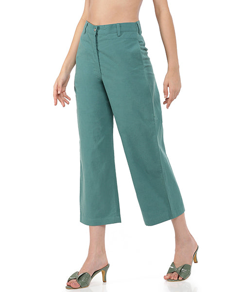 Slate Blue Wide cropped pant