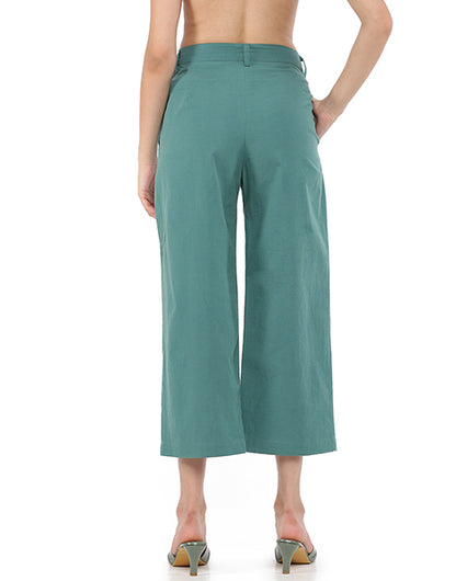 Slate Blue Wide cropped pant